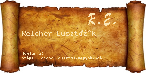 Reicher Euszták névjegykártya